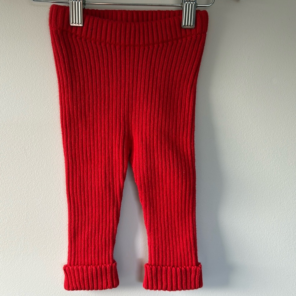 Hanna Andersson Thick Red tights/leggings/pants. Unisex 3-6 months